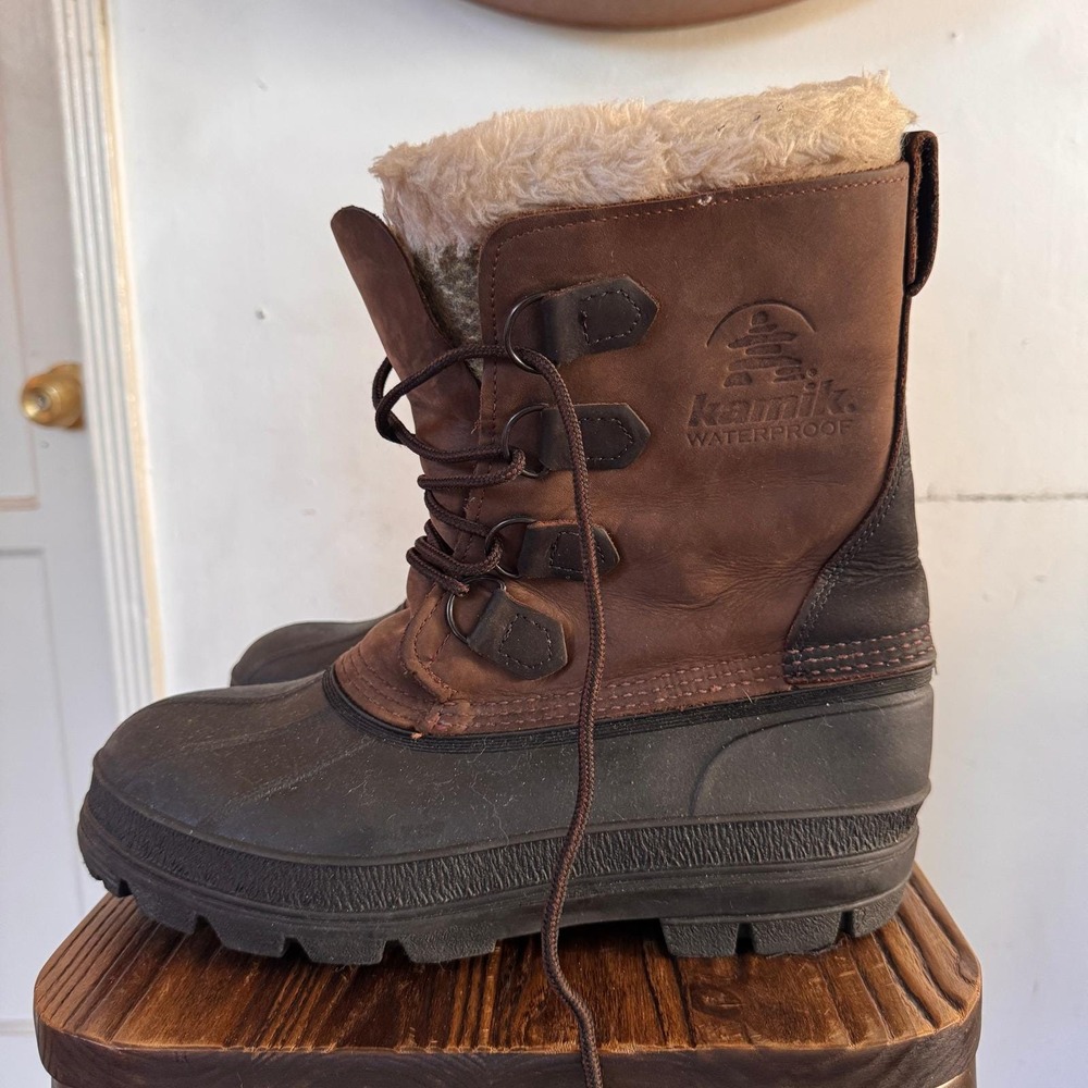 Kamik Waterproof Insulated Winter Snow Boots Comfortemp Brown Mens Size 8